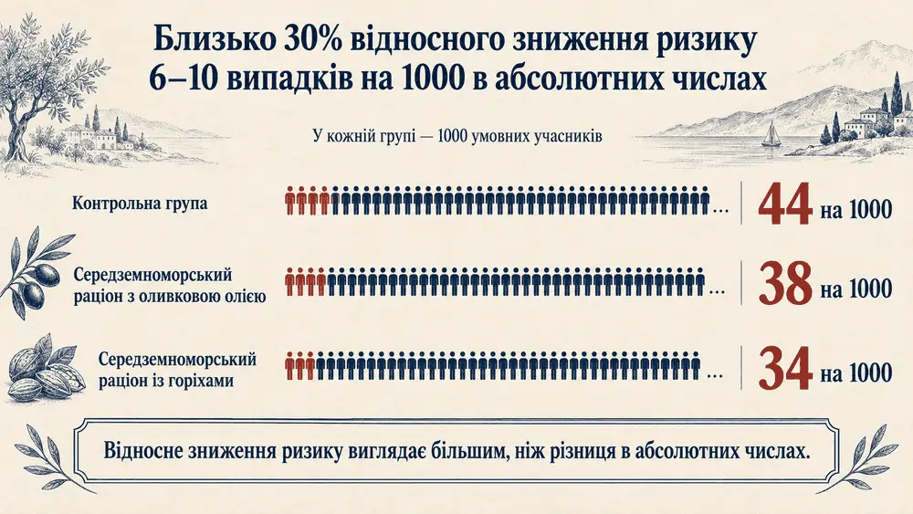 Чи зменшує середземноморська дієта ризики захворювань