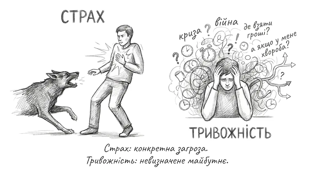 Що таке тривожність. Відмінність страху і тривоги