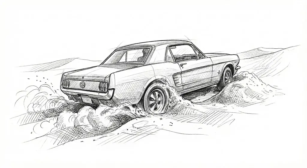 Метафора пастки швидких рішень: машина застрягла в піску — чим більше зусиль у старому напрямку, тим гірше