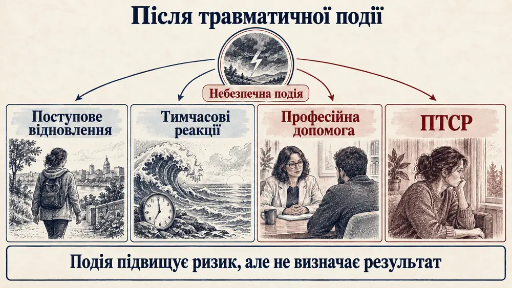 Після травматичної події не у всіх людей розвивається ПТСР
