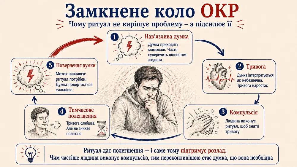 Як компульсії підкріплюють замкнене коло ОКР