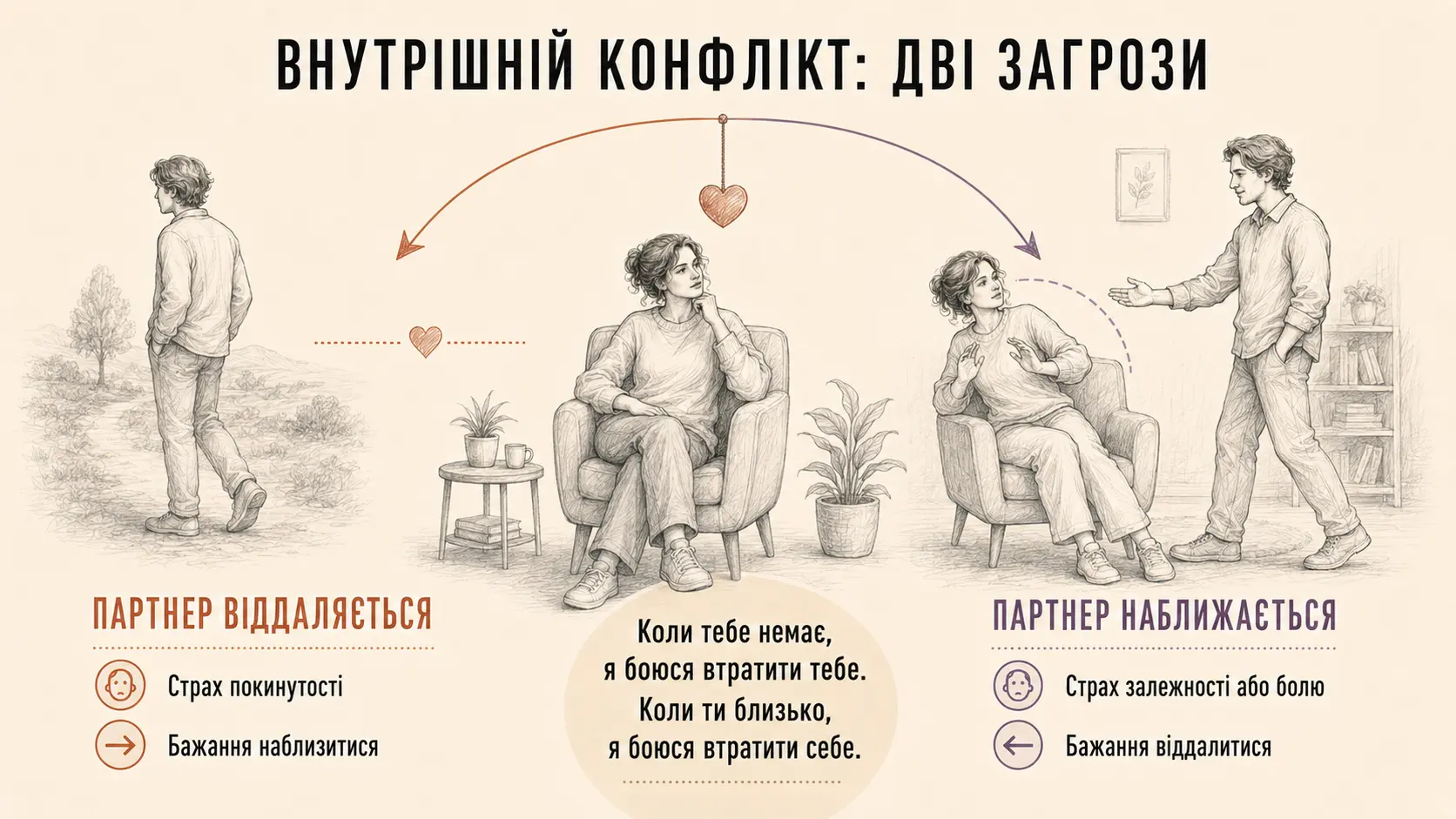 Внутрішній конфлікт: наблизитися чи віддалитися